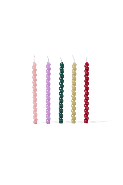 10 bougies d’anniversaire torsadées 11,5cm
