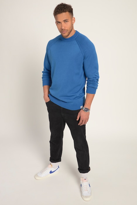 STHUGE Pullover, Langarm, Stehkragen, stonewashed, bis 8 XL