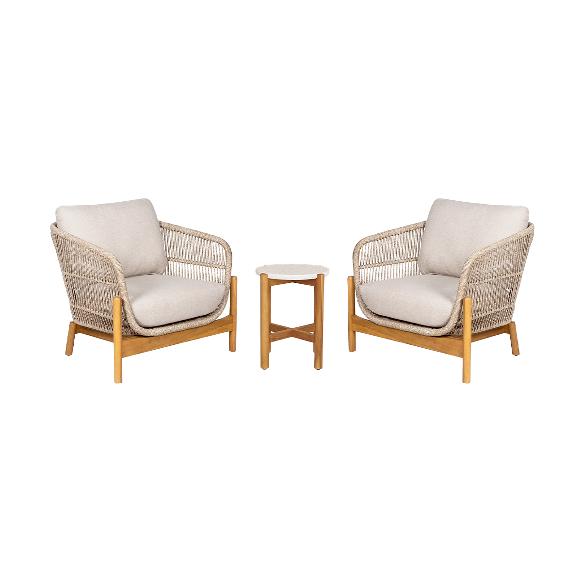 Tuin loungeset Teresa 3-delig - met zitkussens Beige