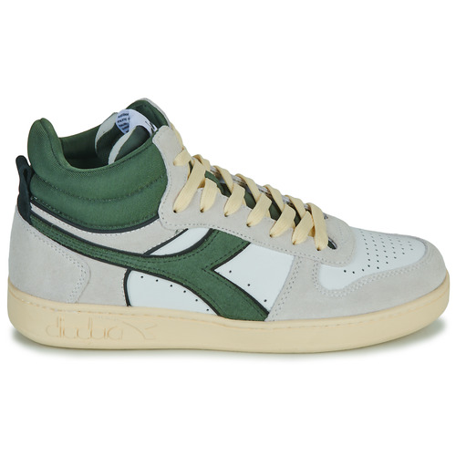 Diadora - MAGIC BASKET DEMI CUT SUEDE LEATHER - Blanc / Vert