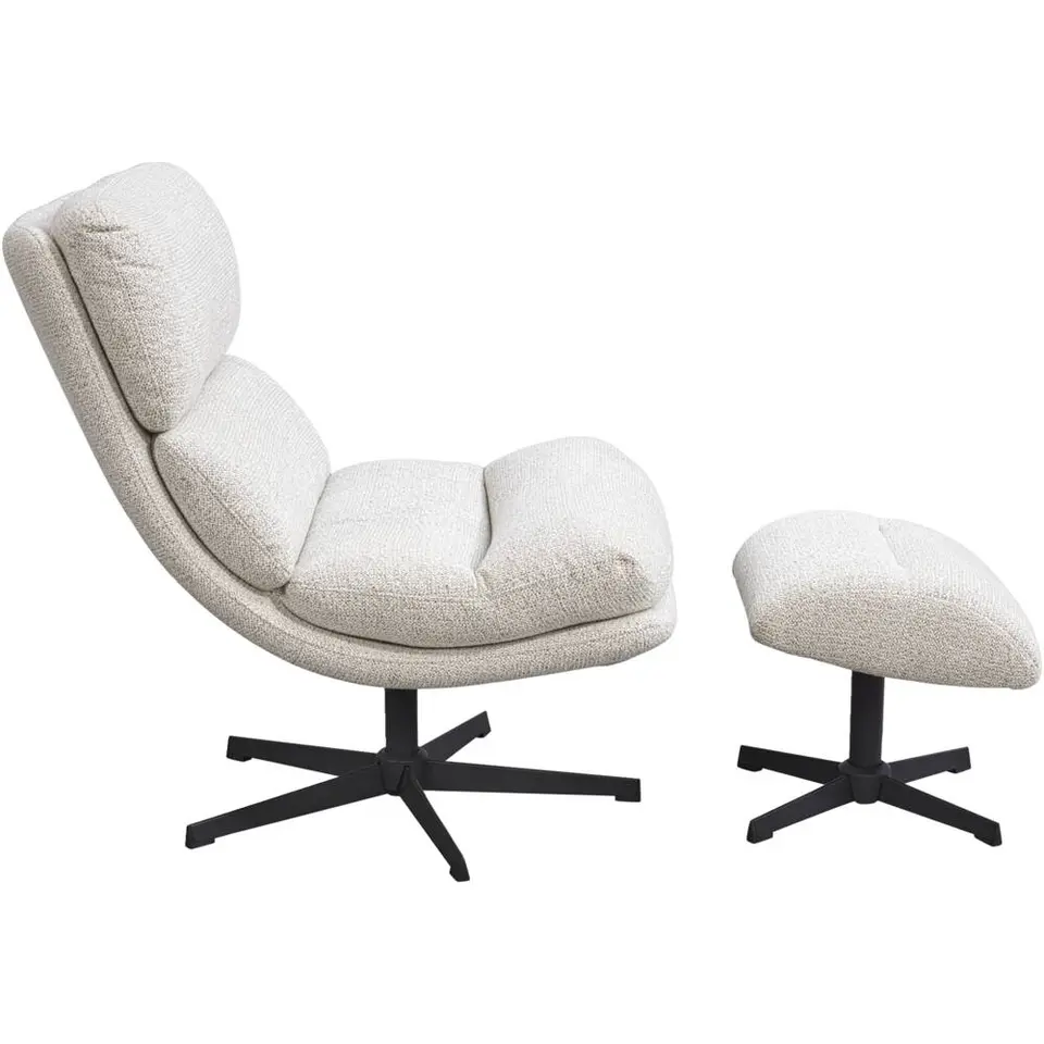 Fauteuil Bobbi incl. hocker - greige
