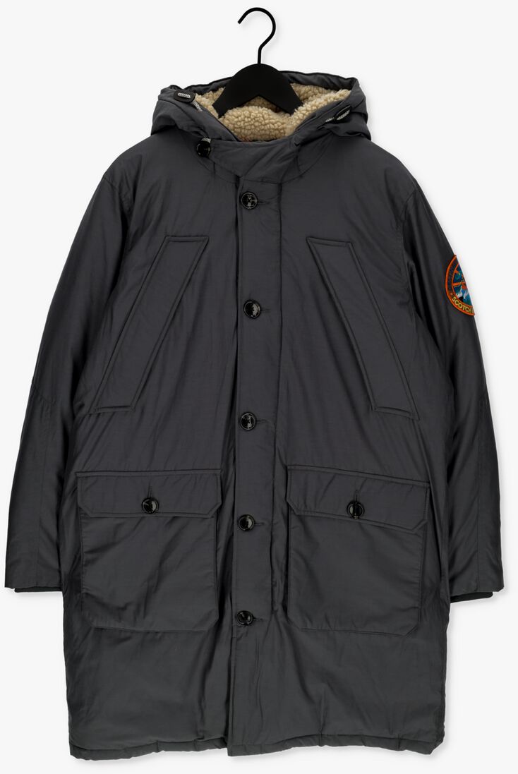 SCOTCH & SODA blauwe scotch & soda  heavy weight padded parka