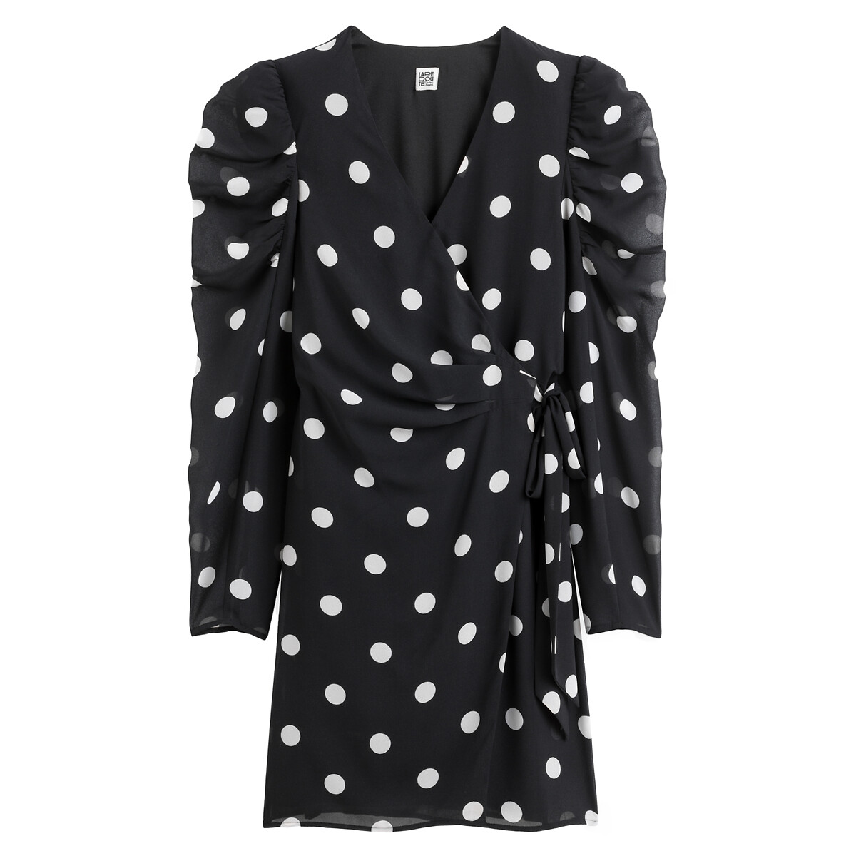 LA REDOUTE COLLECTIONS<br>Vestido curto envelope com estampa de bolinhas