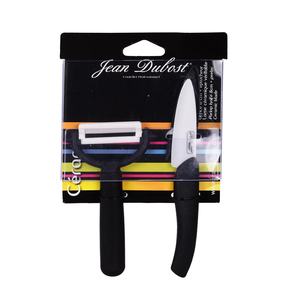 Couteau à office 8 cm avec éplucheur en céramique Jean Dubost
