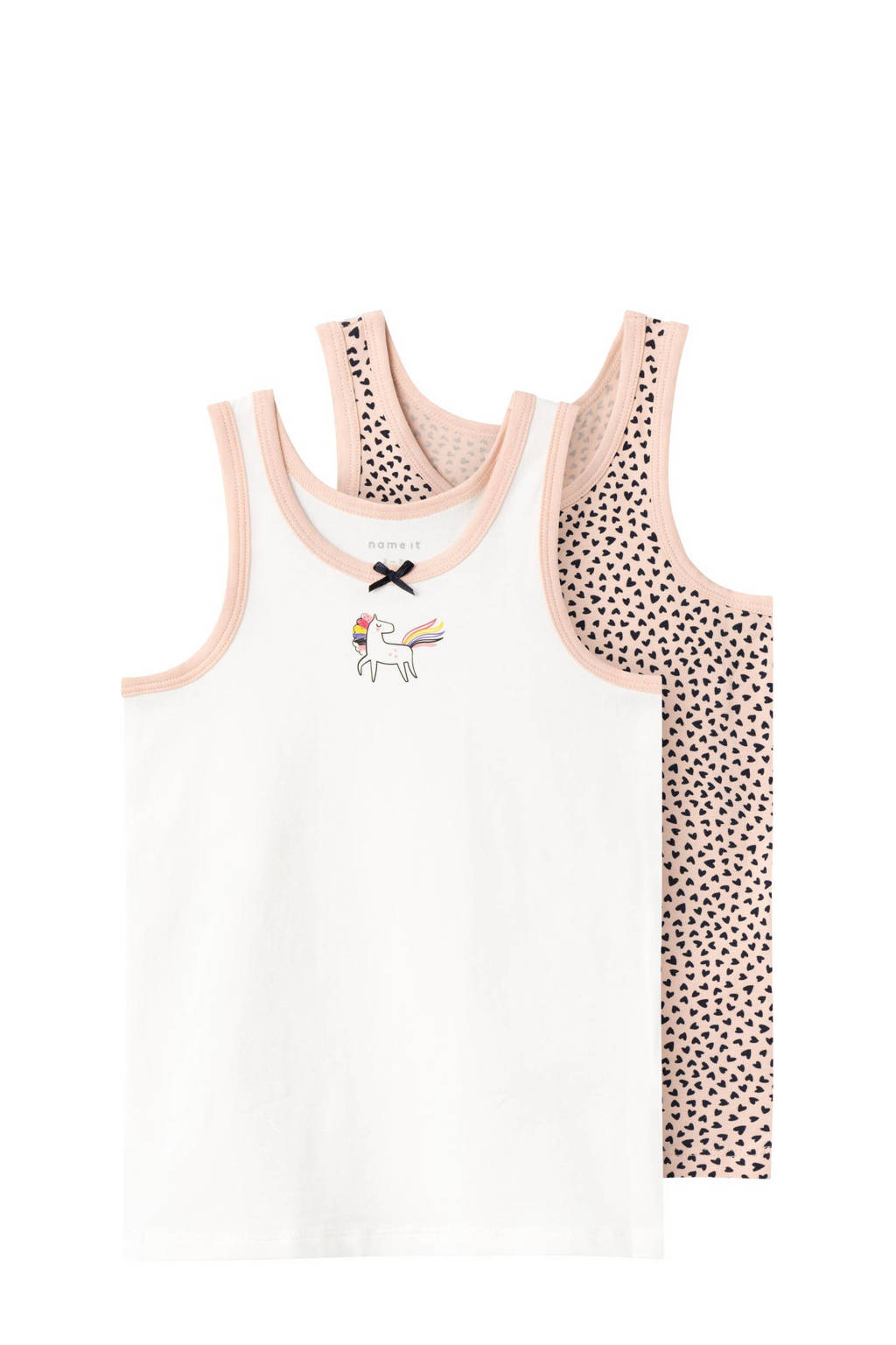 hemd NMFTANK TOP - set van 2 wit/rozezand