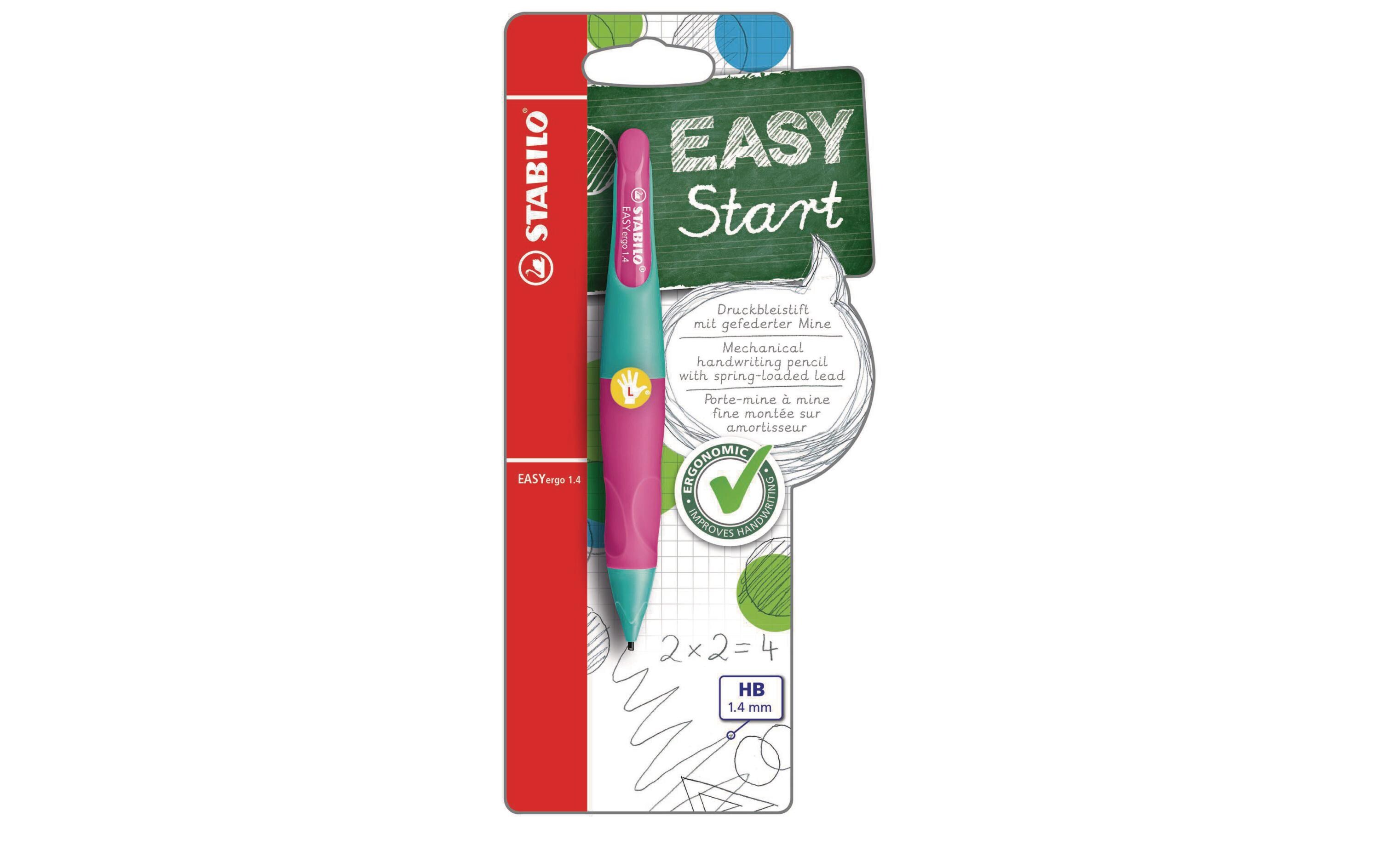 Minenbleistift EASYergo 1.4 Links, Türkis/ RosaDruckbleistift für Linkshänder