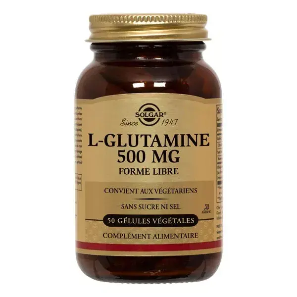 Solgar L-Glutamina 500mg 50 cápsulas vegetais