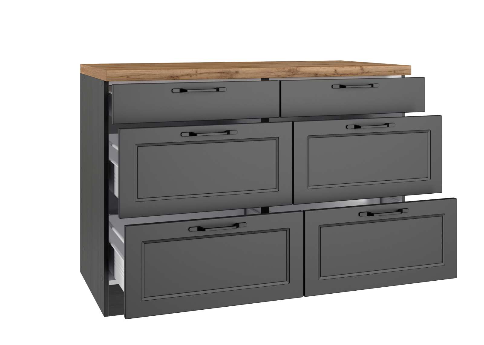 Unterschrank MERAN - grau - Wotaneiche - 120 cm