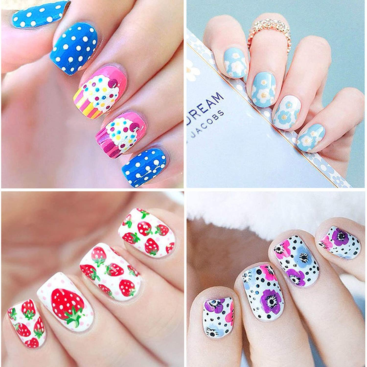 (5-tlg. Set) Dotting Pen Nail Art Nageldesign Dekorier Stift für UV Farbgel - Glitzer