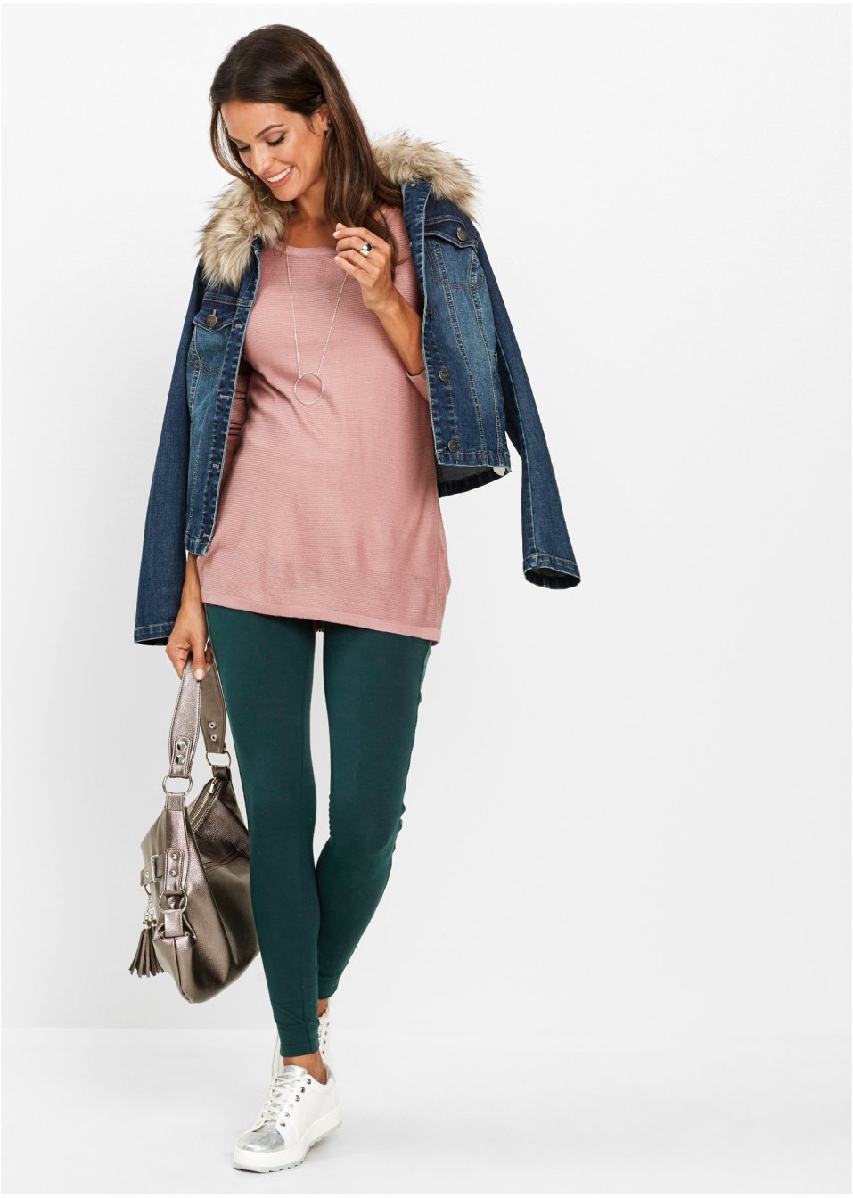 Legging avec bandes en velours
