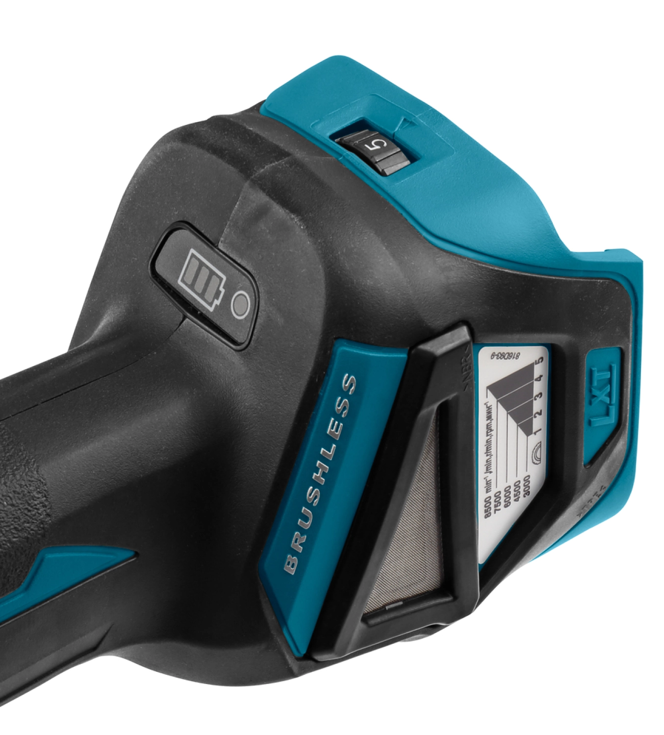 Makita DGA513ZJ 18V Li-Ion accu haakse slijper body in Mbox - 125mm - koolborstelloos