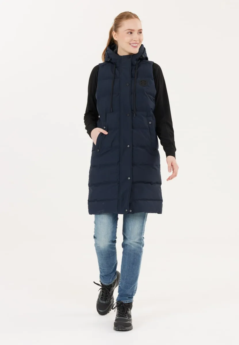Weather Report Chief W Long Puffer Vest Navy Blazer
