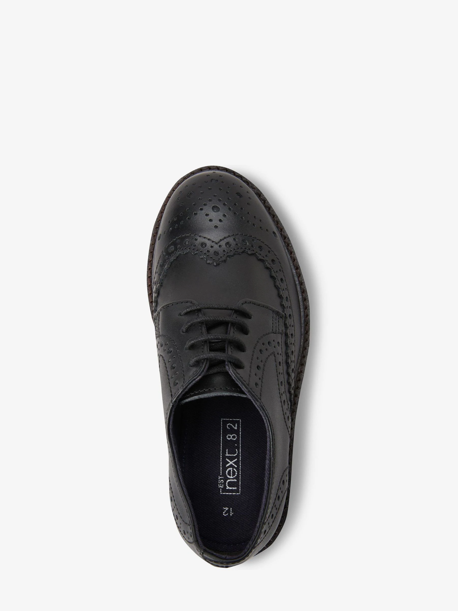 Zwart - Leren Brogue schoenen met veters