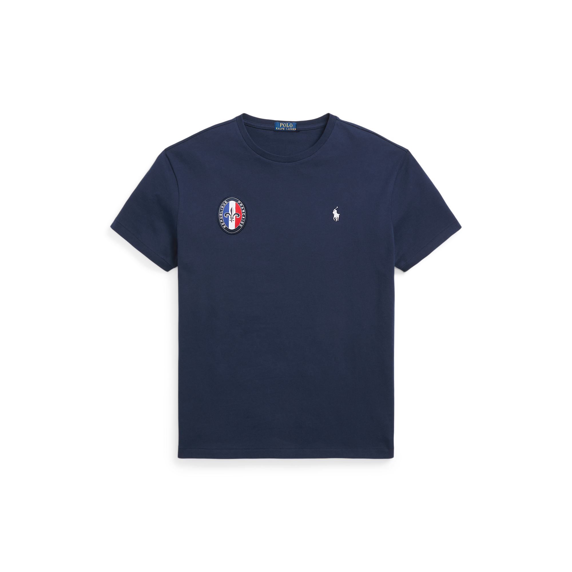 Tee-shirt col rond en coton | Bleu