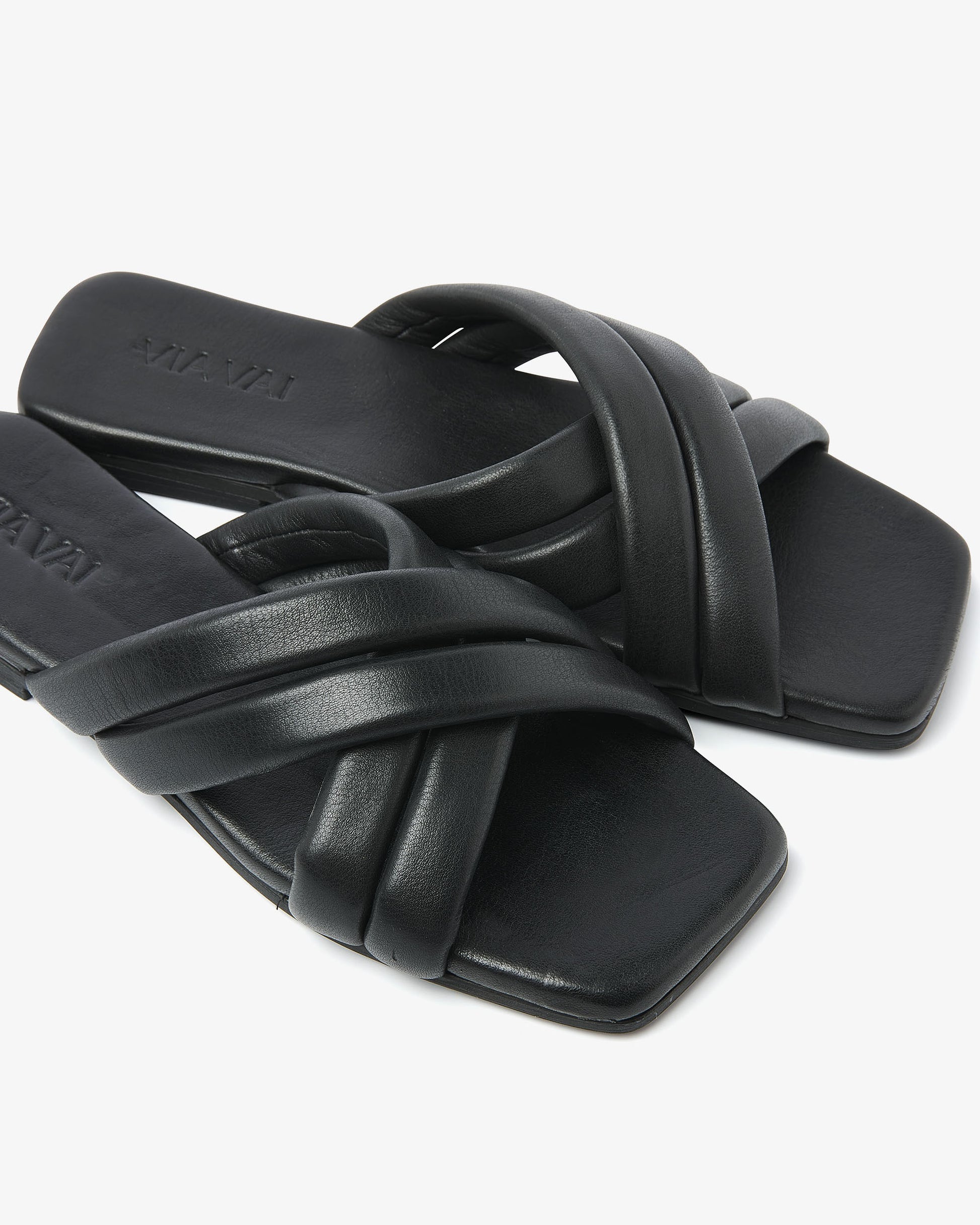 VIA VAI zwarte slippers Kiki Lot
