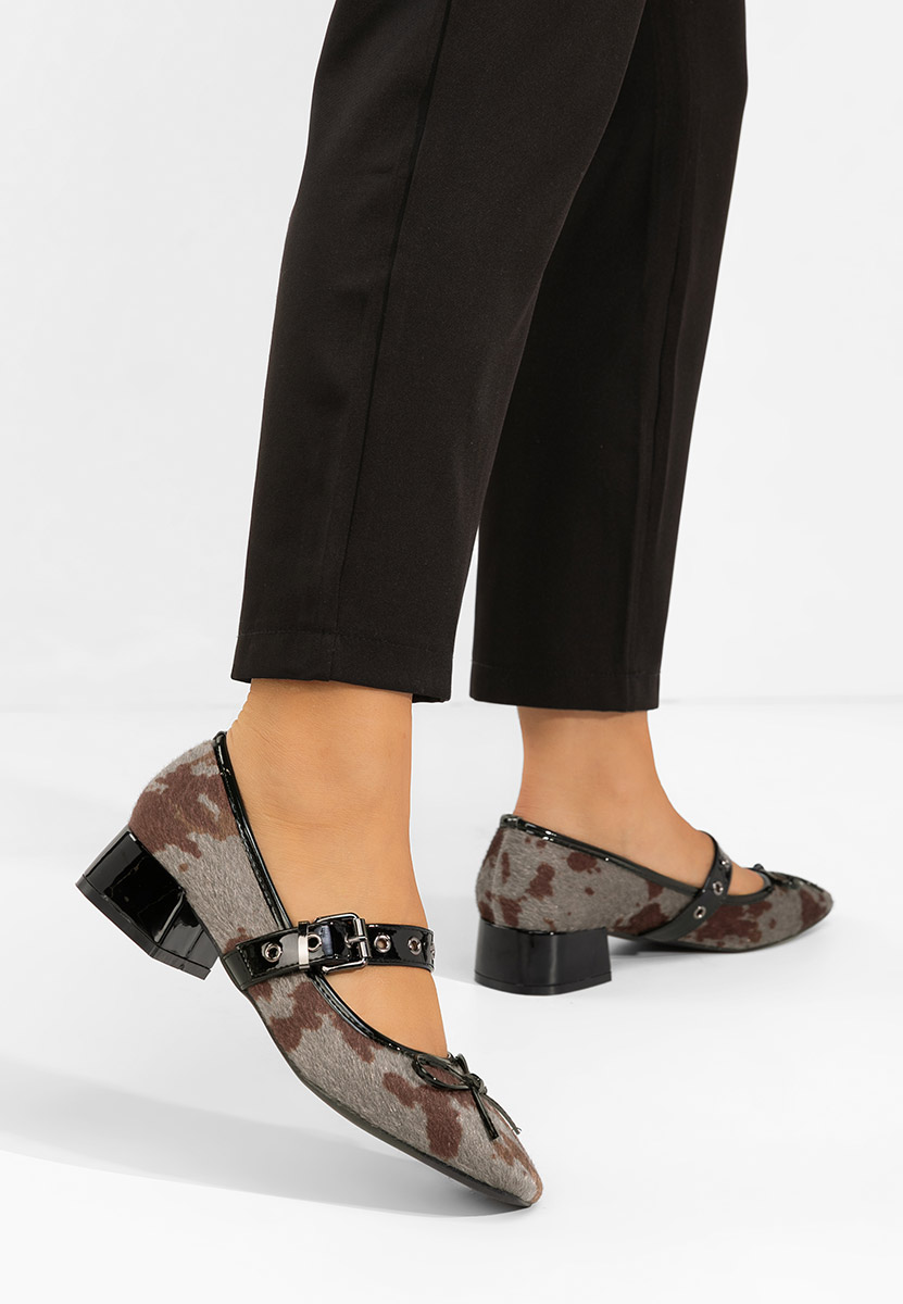 Chaussures à petit talon gris Blivira