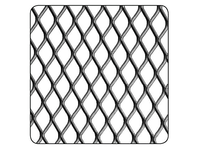 Tôle métal déployé acier brut Mailles 10 x 5,5 mm, 50 x 25 cm