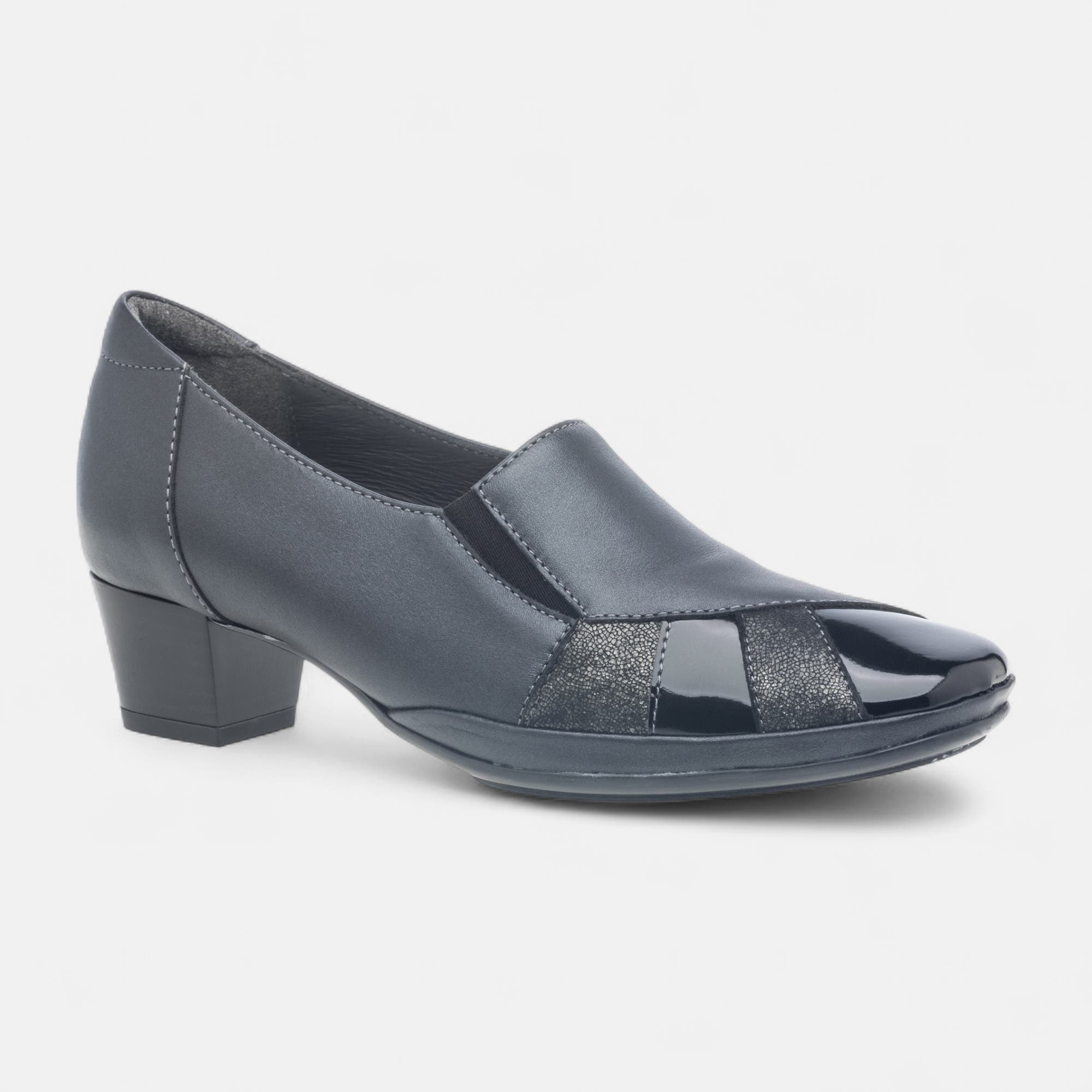 Escarpins pieds sensibles Femme en cuir plomb