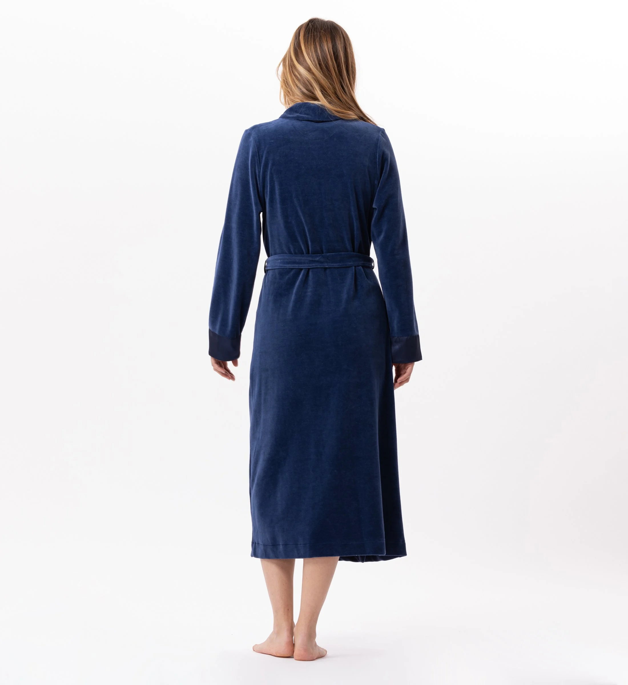 ESSENTIEL 867 - Peignoir en velours | Bleu