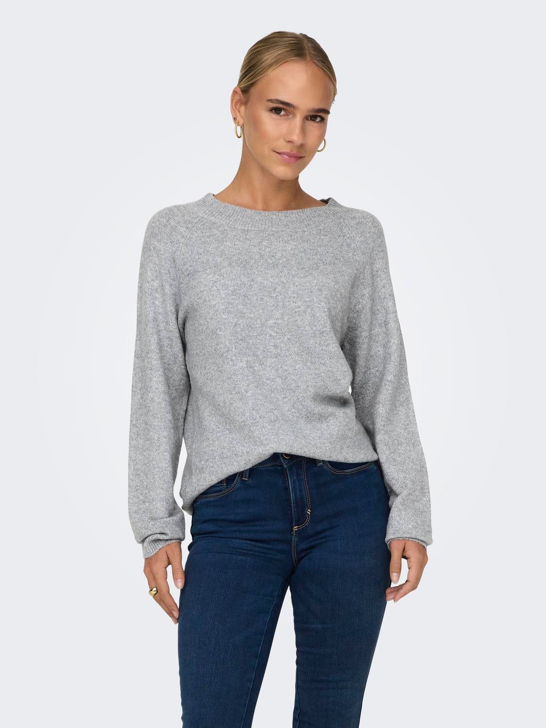 ONLRICA Strickpullover Light Grey Melange