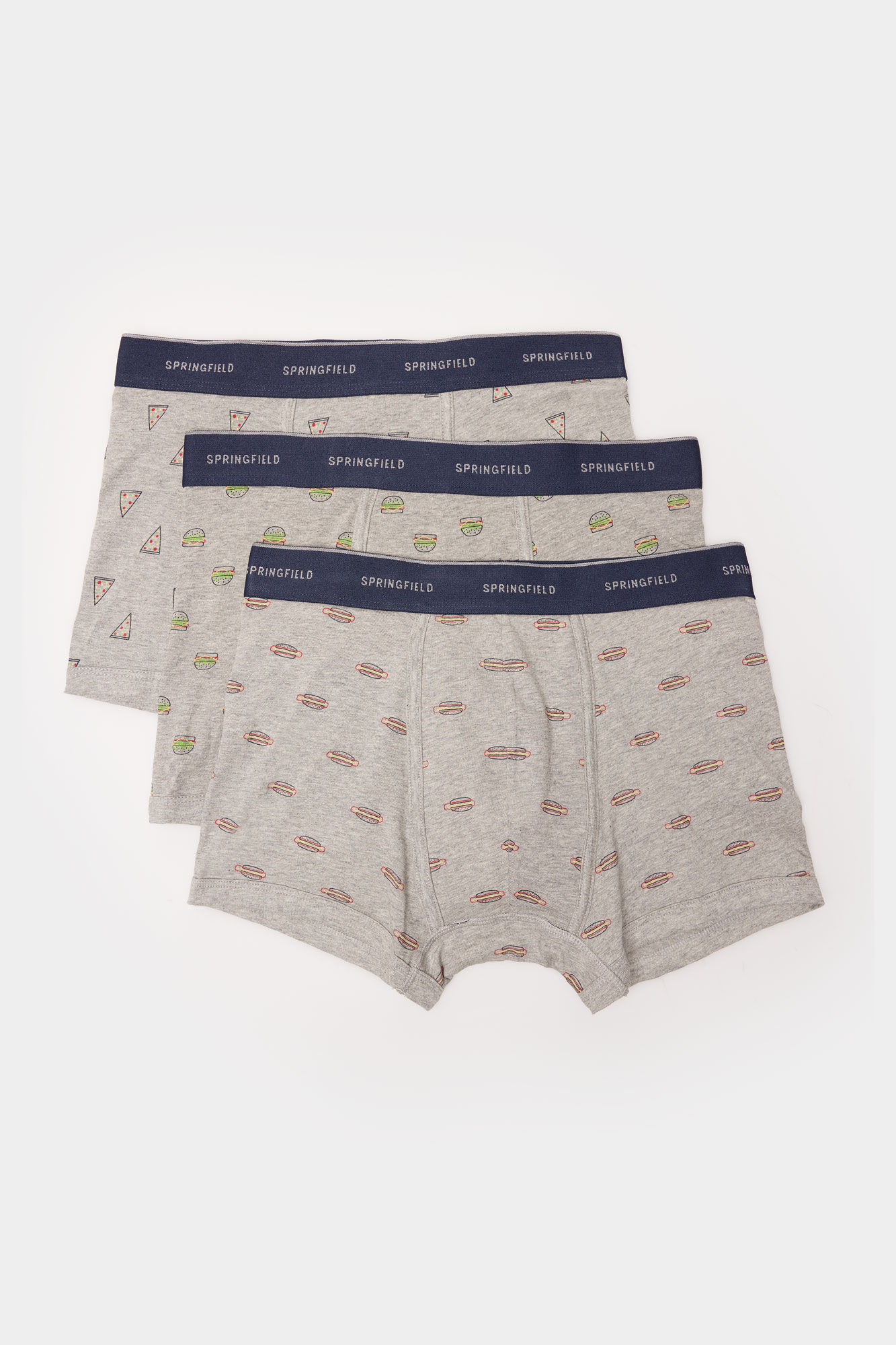 Pacote com 3 cuecas boxer de fast food