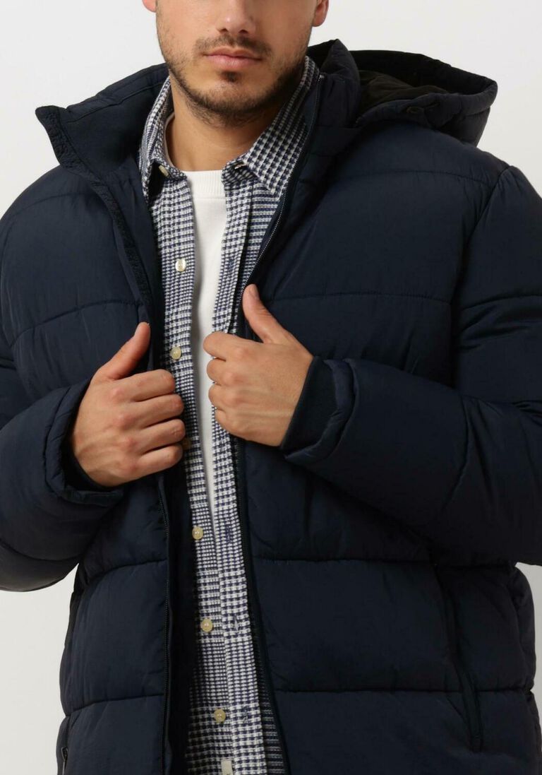 SELECTED HOMME donkerblauwe selected homme gewatteerde jas slhcooper puffer coat w noos