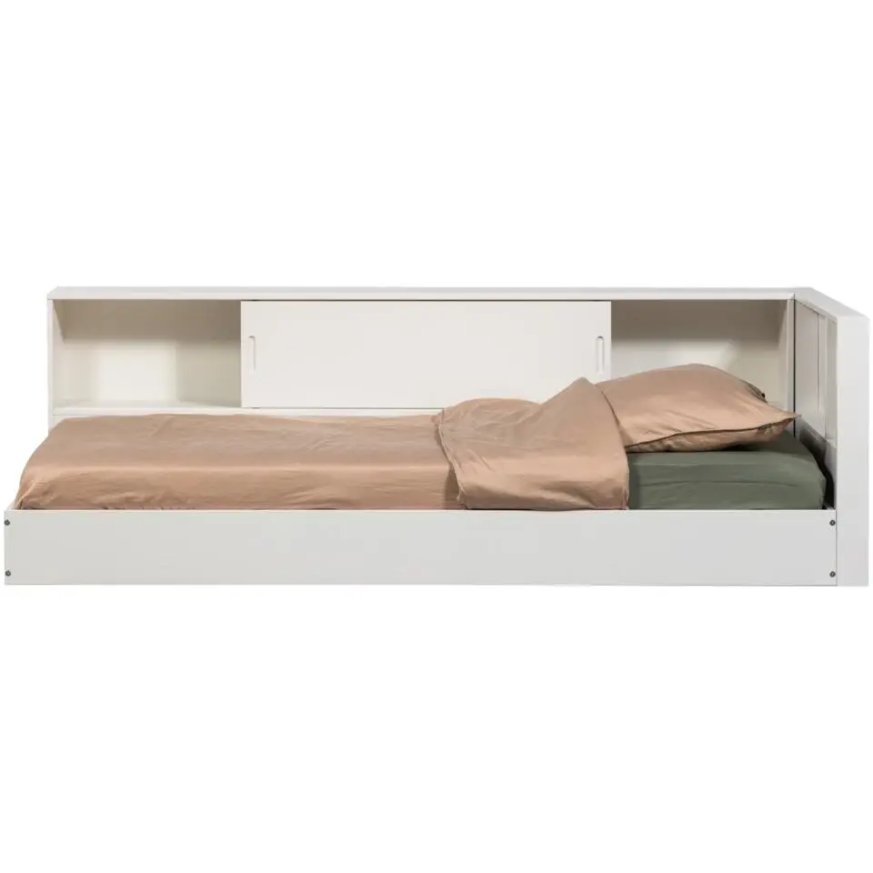 WOOOD Carter Hoekbed Links/Rechts - Grenenhout - Wit - 90x200