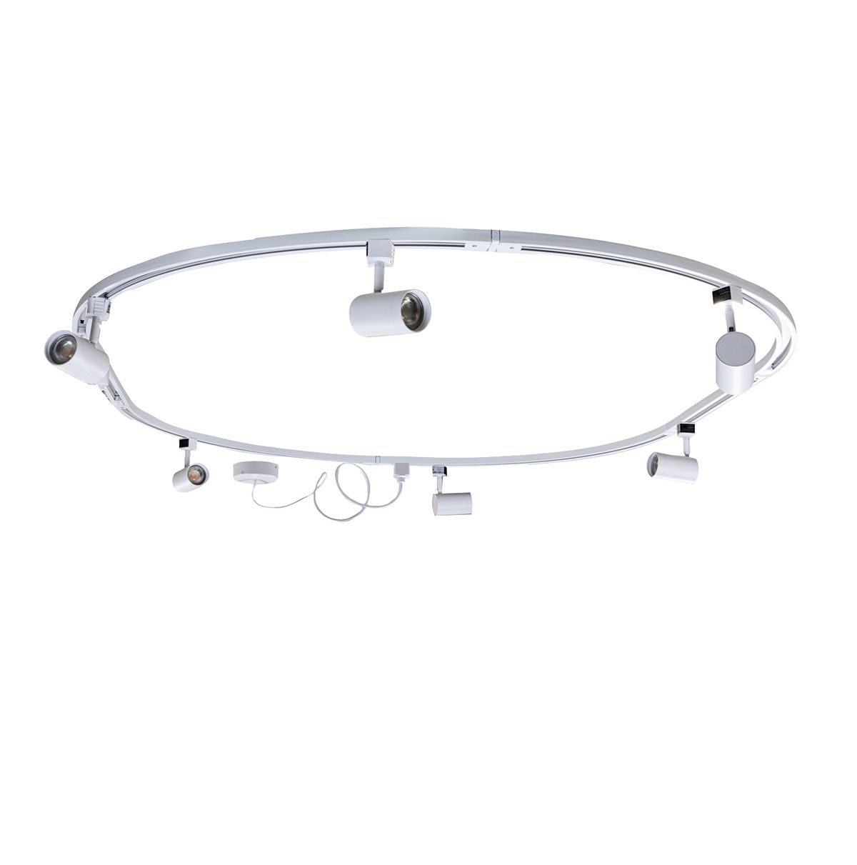 Modern railsysteem met 6 spots wit 1-fase ovaal 100cm - Iconic Jeana
