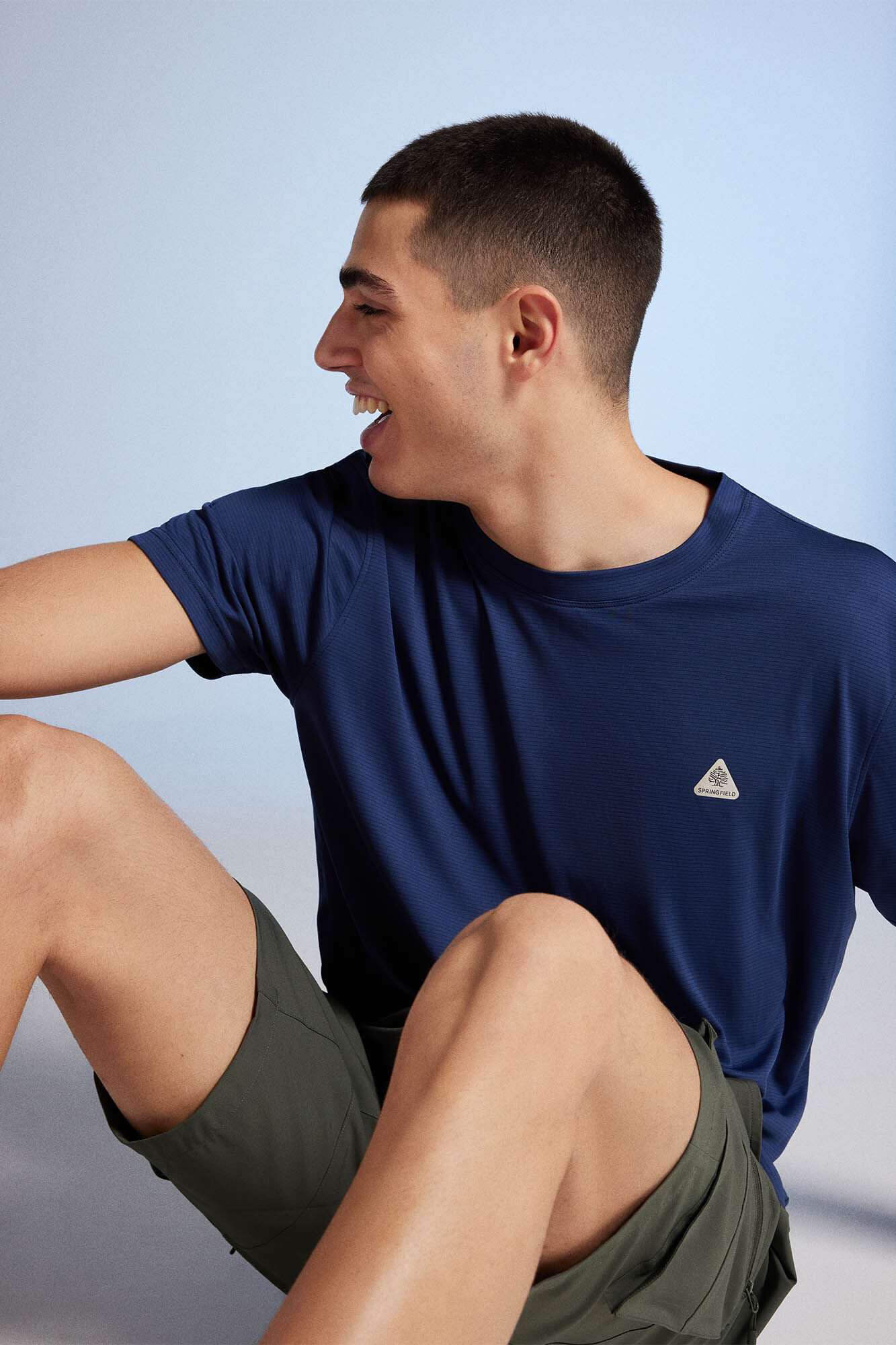 Camiseta Outdoor - azul médio