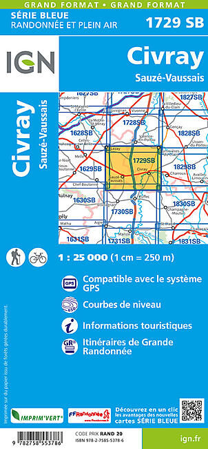 IGN - 1729 SB CIVRAY SAUZE VAUSSAIS 1 25 000