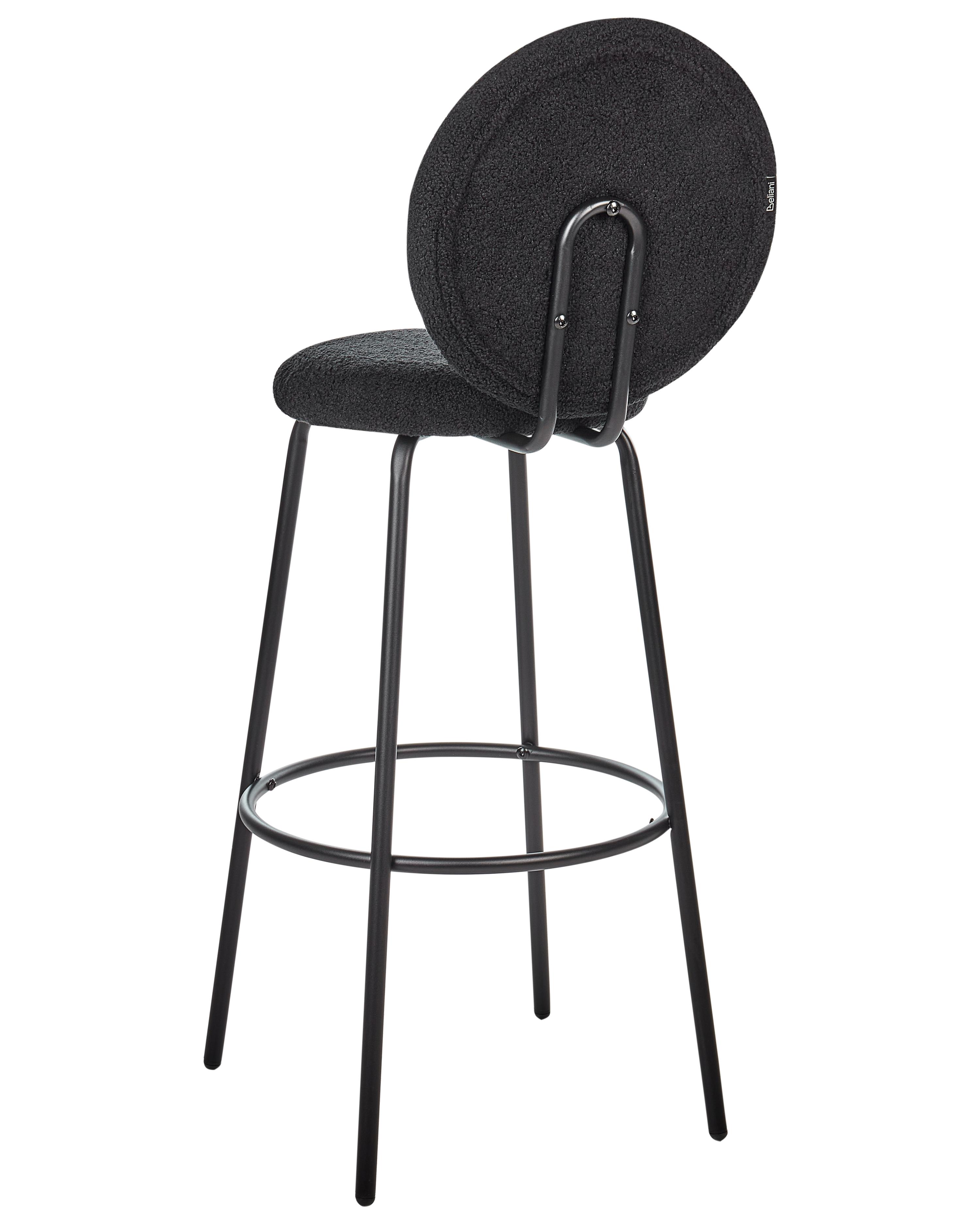 Set van 2 barstoelen EMERY Bouclé Zwart