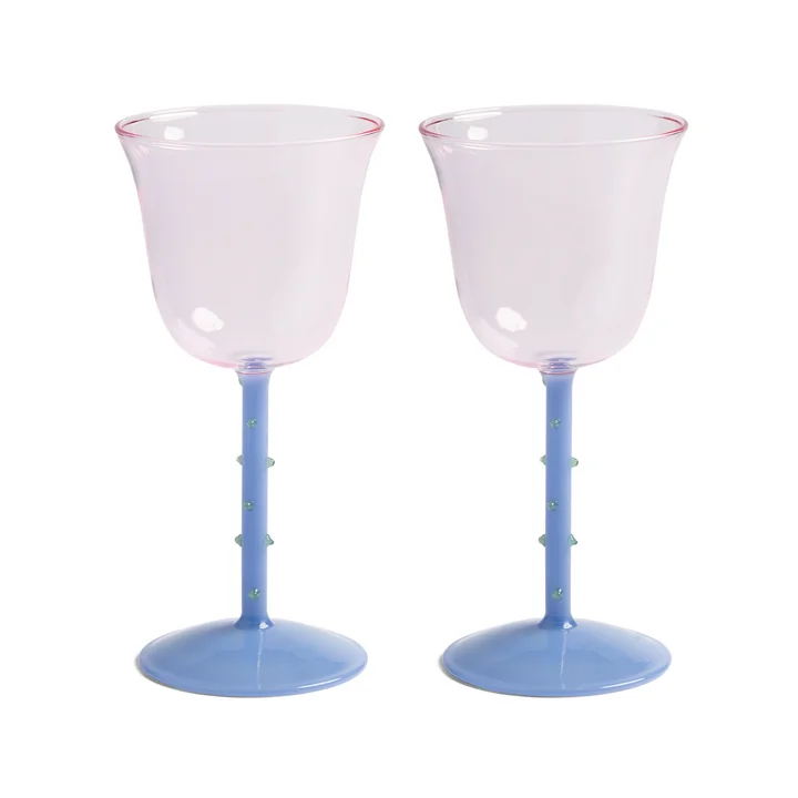 &klevering - Dot Weinglas 180 ml, pink (2er-Set)