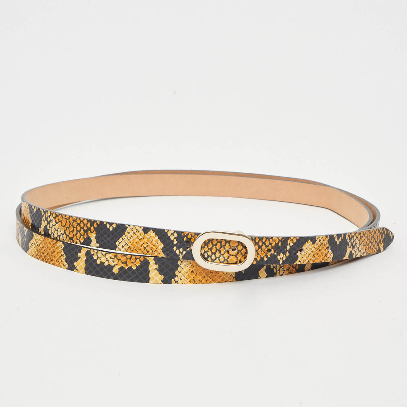 Zapa Ceinture en Cuir python Carlos noire/marron