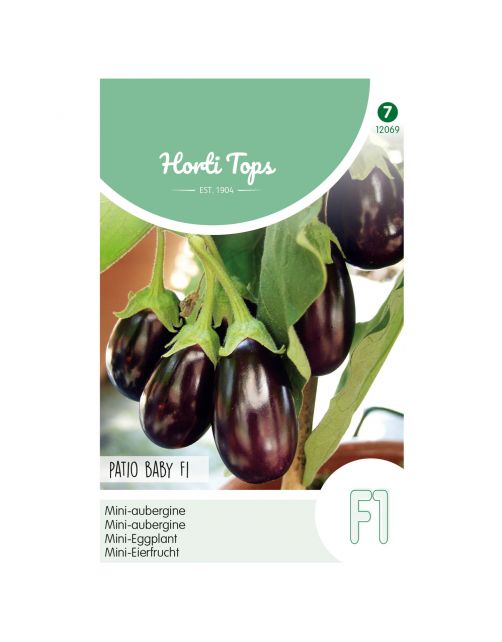 Hortitops Aubergine Mini Ophelia F1 (Wordt Patio Baby F1) - Groentezaden - 10 stuks