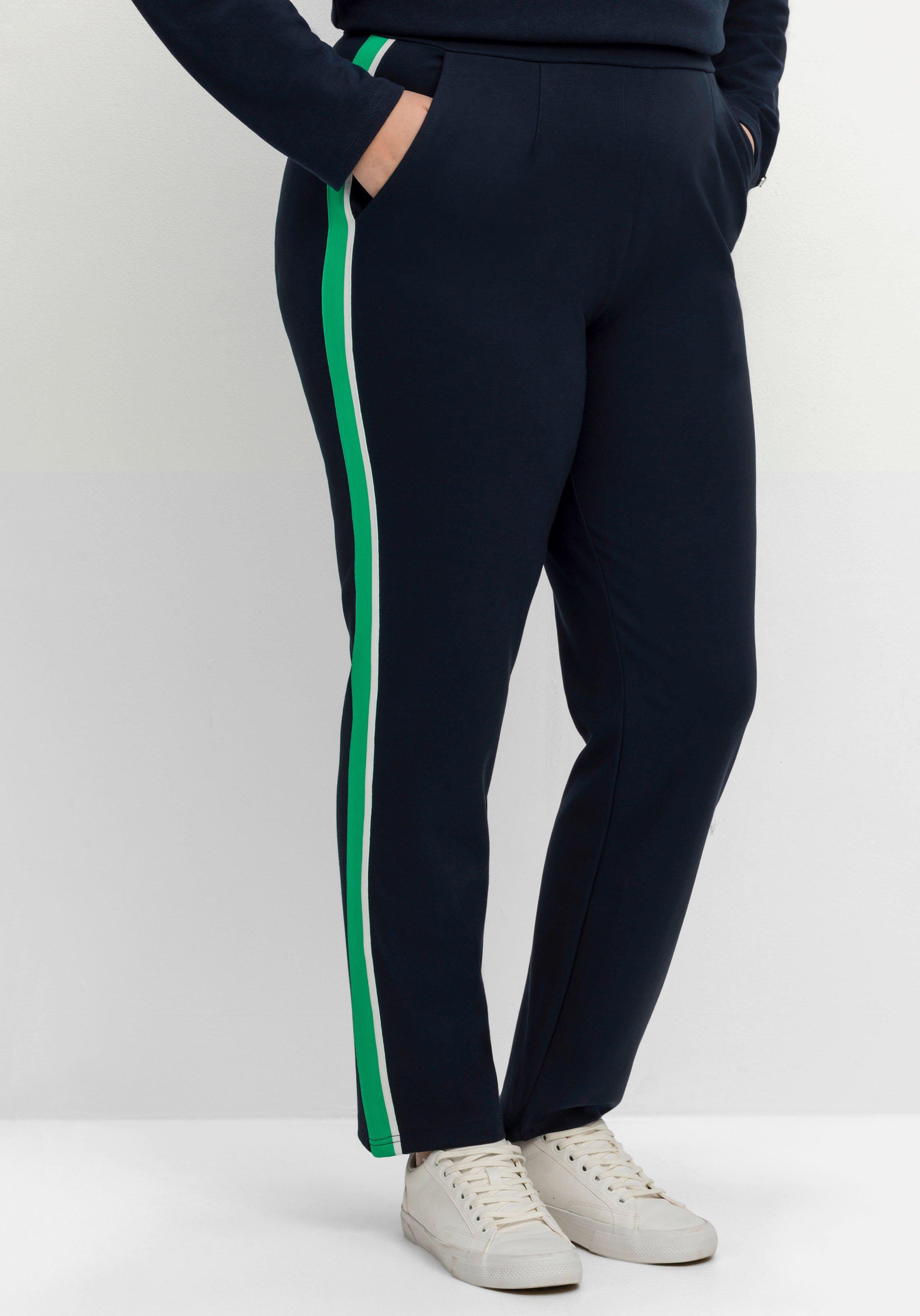 Jerseyhose mit zweifarbigem Galonstreifen