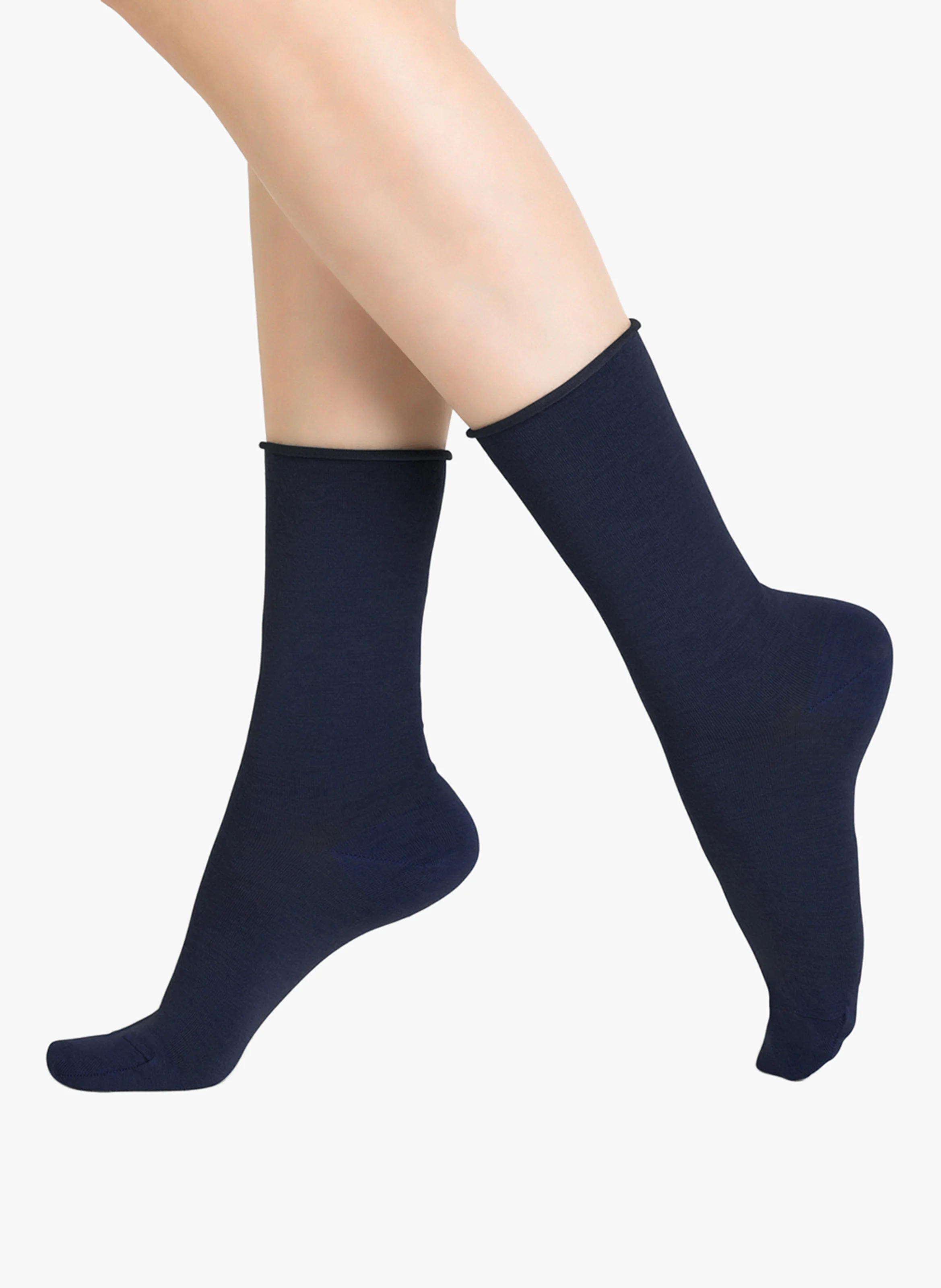 Chaussettes en laine fine mélangée | Bleu