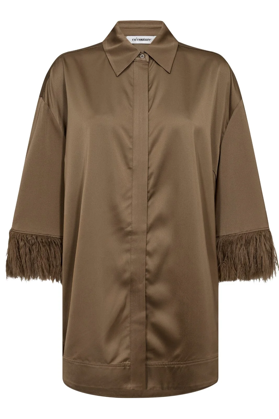 Co´Couture Adnacc Feather Shirt 35686 154 walnut