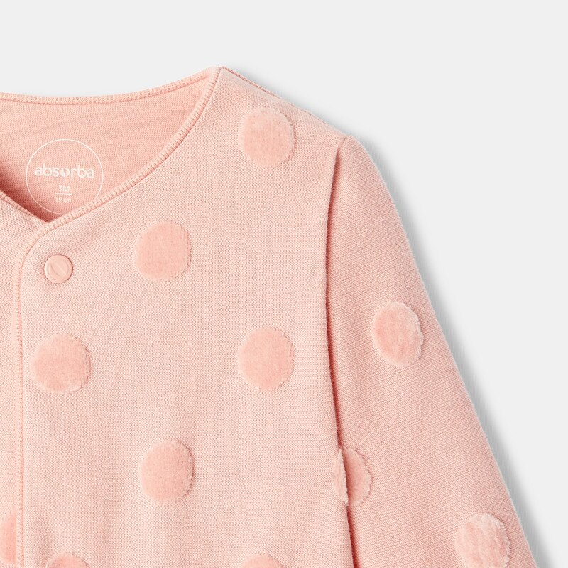 Dors-bien en velours dévoré rose naissance Absorba Rose