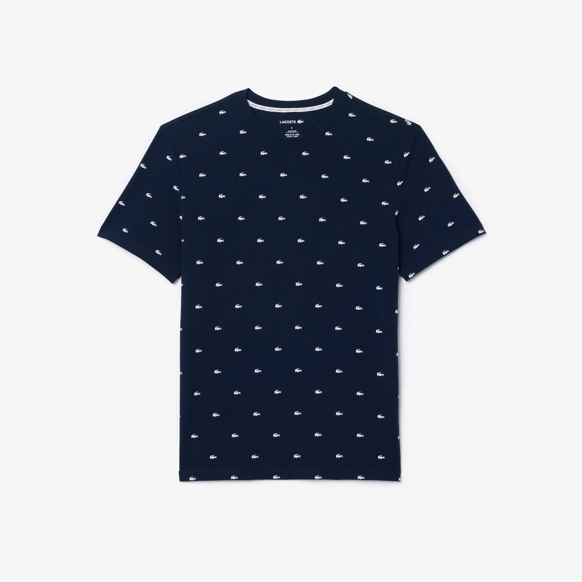 Pyjama T-Shirt mit Croc-Aufdruck Loungewear - Blau - Lacoste - Herren