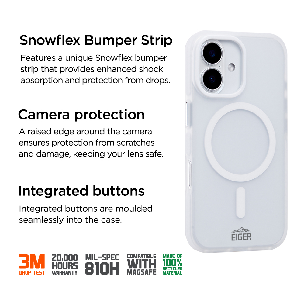 iPhone 17 MagSafe Blizzard Case GRS Schutzhülle aus Recycelten Materialien (EGCA00908) - Weiss