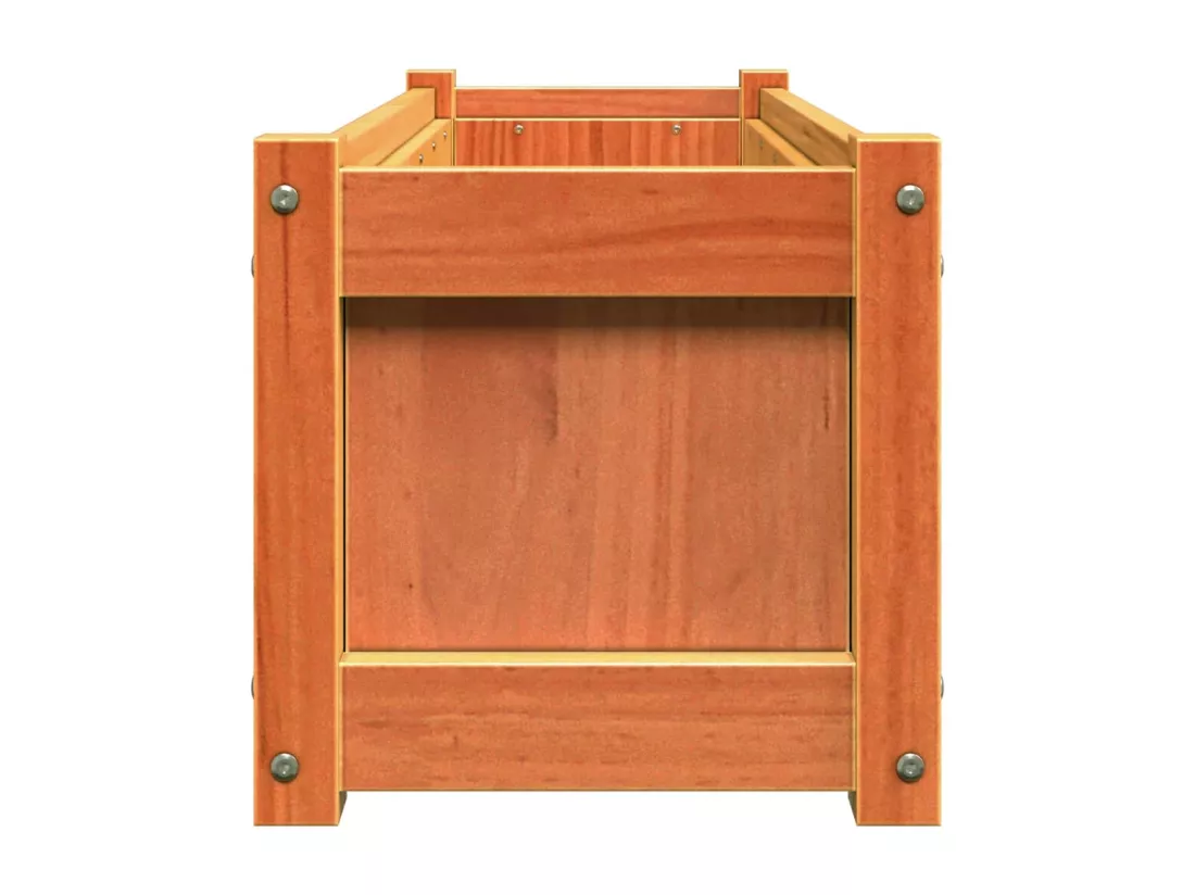 Jardinière cire marron 90x31x31 cm bois de pin massif