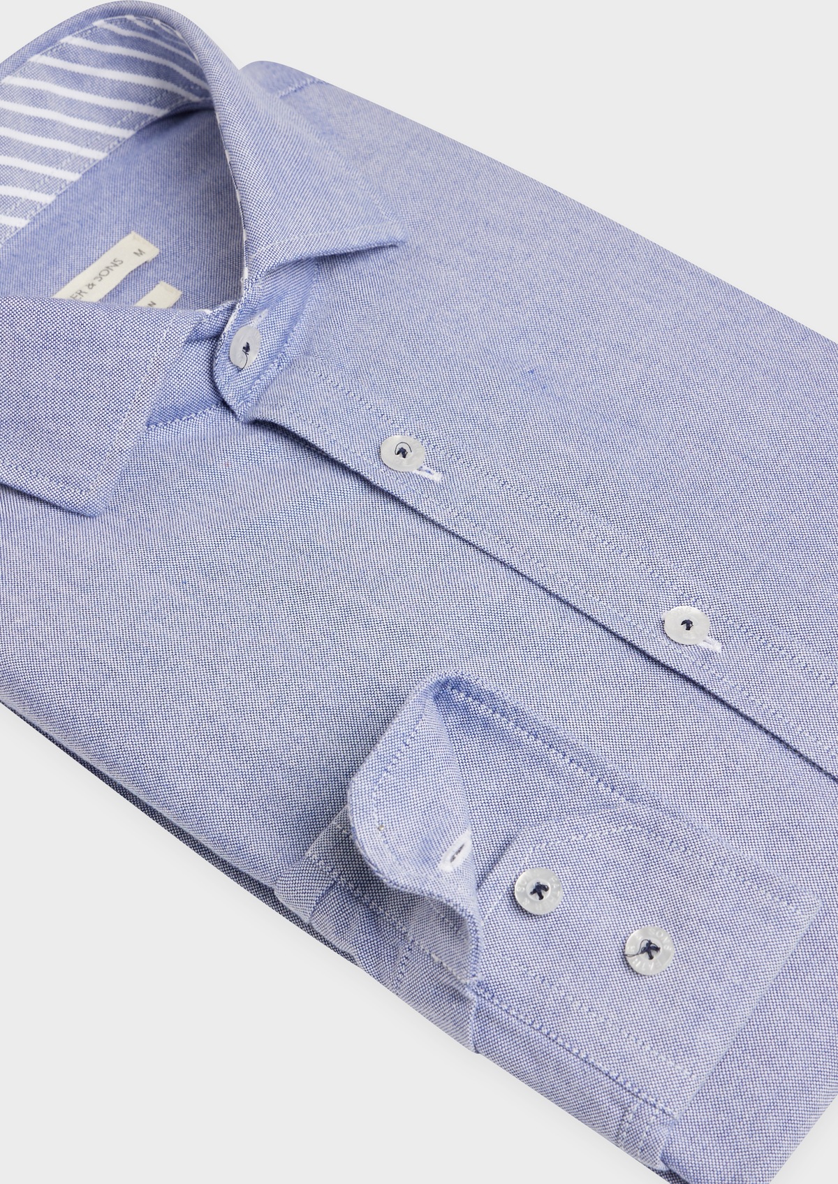 Chemise sport Slim en pinpoint de coton uni bleu indigo