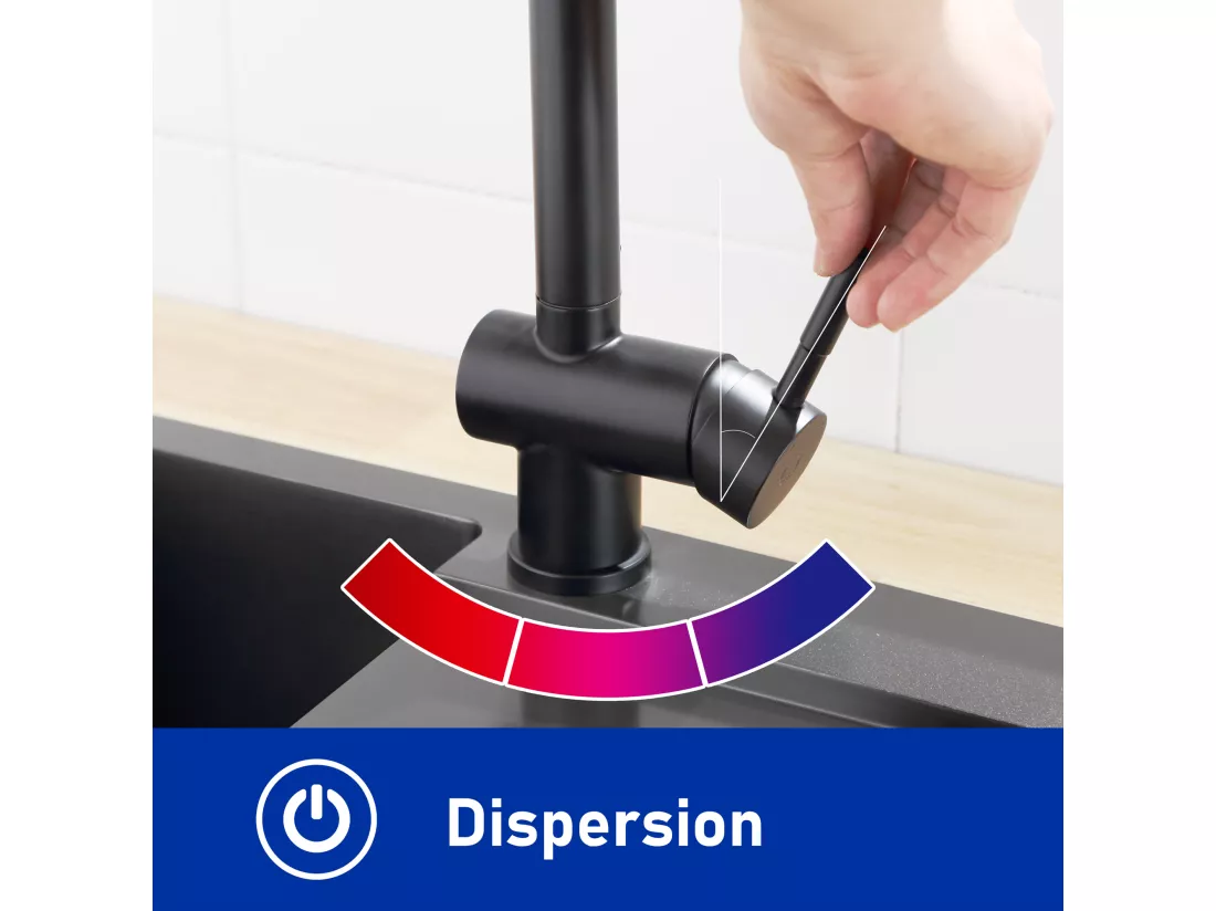 Cecipa max Mitigeur Cuisine Avec Douchette Extractible - Robinet de Cuisine à 2 Modes de Pulvérisat - Mitigeur Evier Noir,EU Modèle