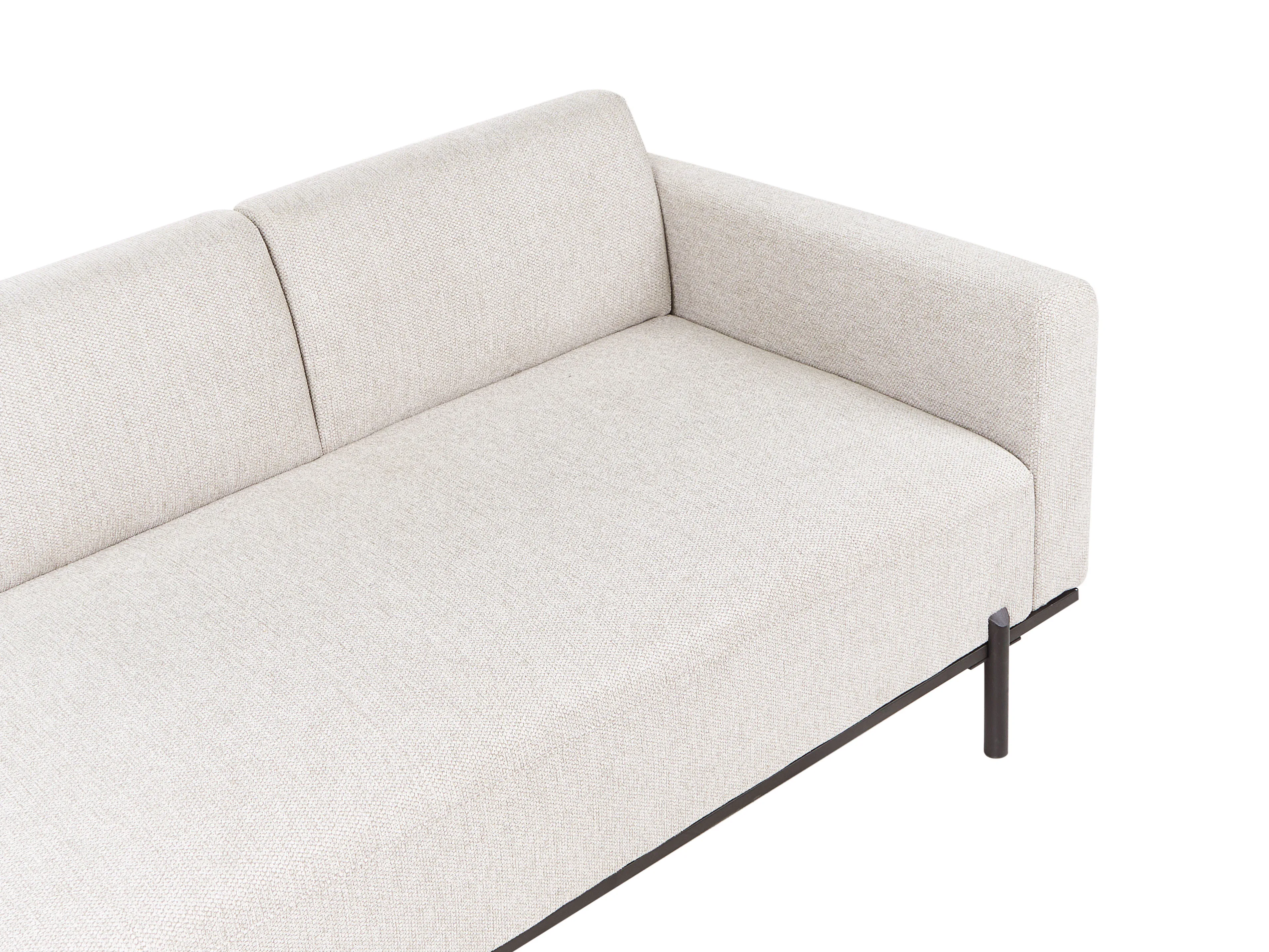 Chaise longue SAVASSE Kunstlinnen Lichtbeige