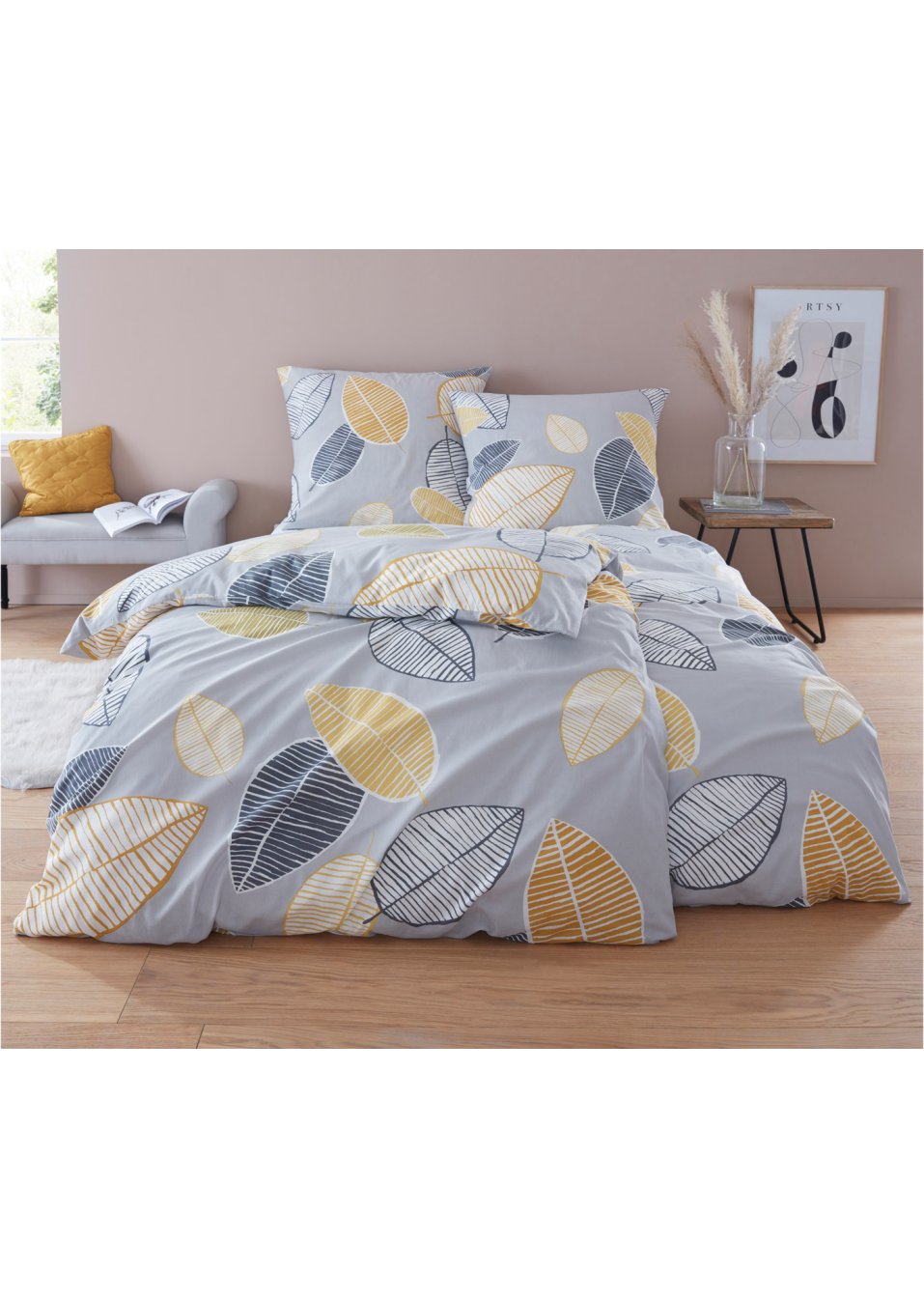 Parure de lit avec feuilles