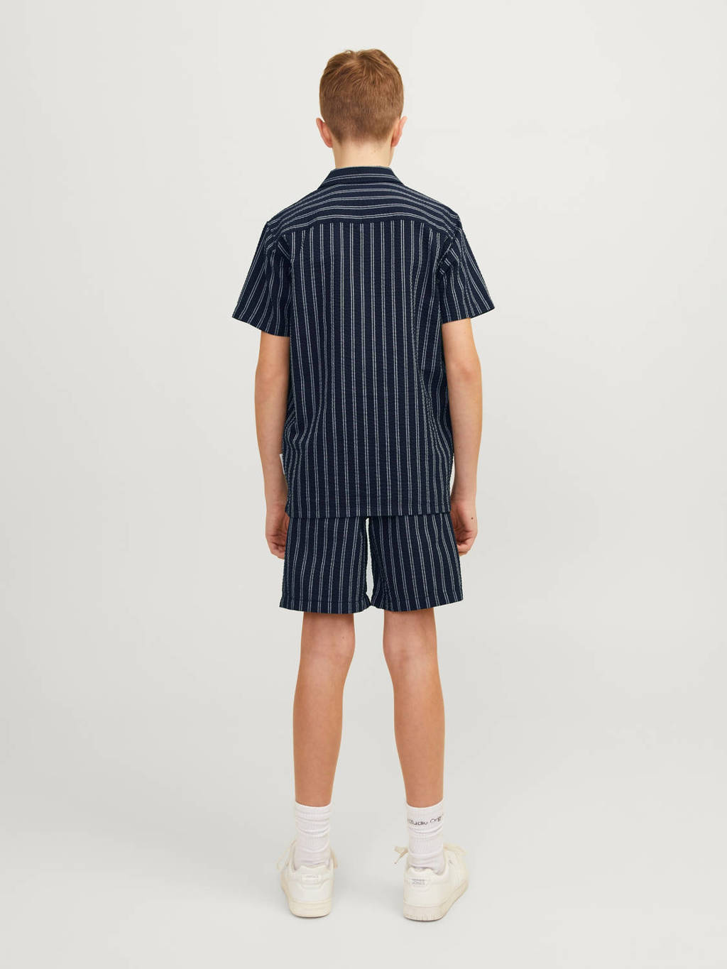 JACK & JONES gestreept overhemd JORPALMA donkerblauw/wit
