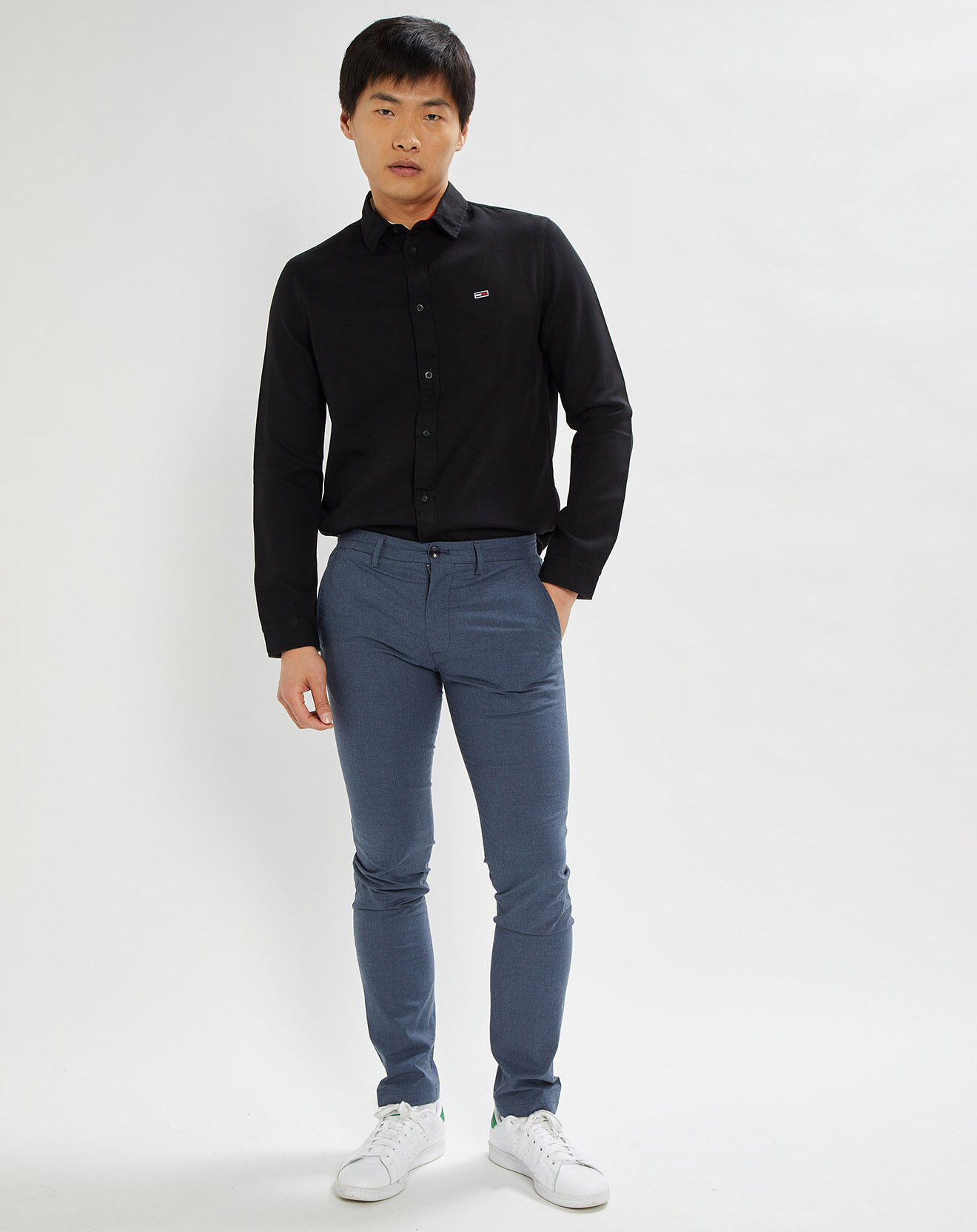 Tommy Jeans Chemise droite Tencel Mini Flag noire