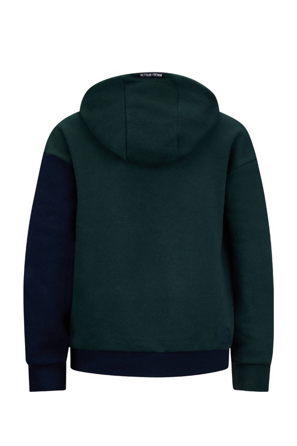 Retour Jeans hoodie Novan donkergroen/donkerblauw