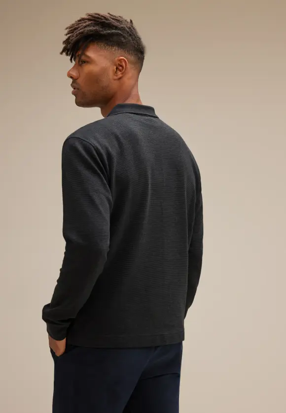 Struktur Zipper Sweatshirt - anthra grey melange