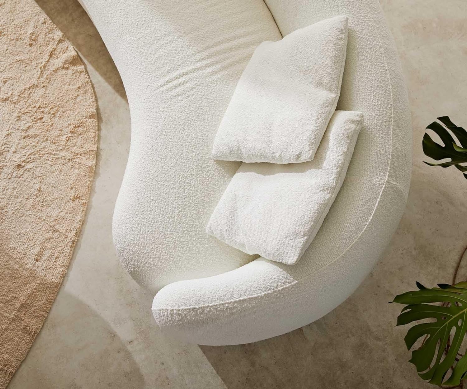 DELIFE 3-Sitzer-Sofa Larna Bouclé Creme-Weiß 260x120 cm 3-Sitzer